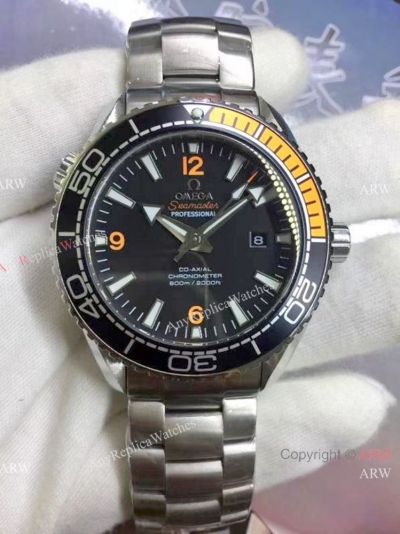 Low Prcie Omega Watch Replica Seamaster with Black Orange Bezel